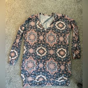 Honey and Lace Floral Tunic Shirt Long Sleeve